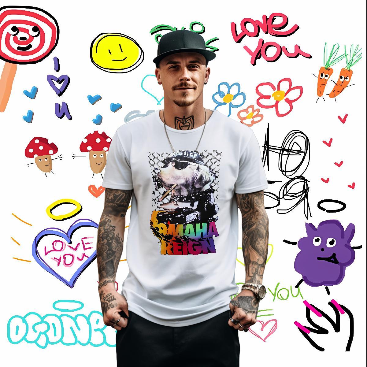 2024 Designer Man T Shirts 230g 100% Cotton Street Tops Shirt O-Neck Short Sleeve Soft Tshirts Floral Print