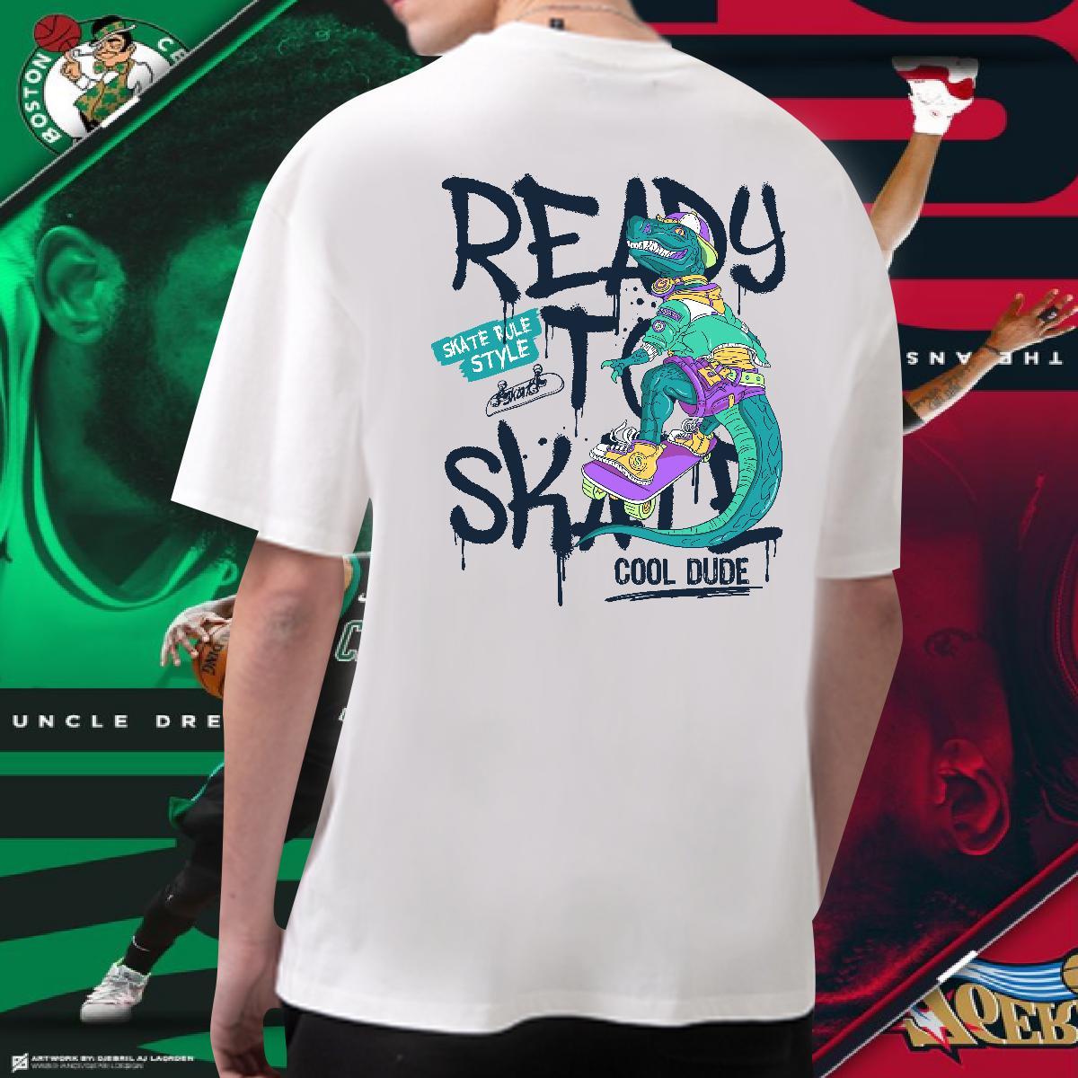 Soft Men Tshirts 230g Pure Cotton dinosaur T-Shirts Street Breathable Crew Neck Asian Size 2024 New Tees