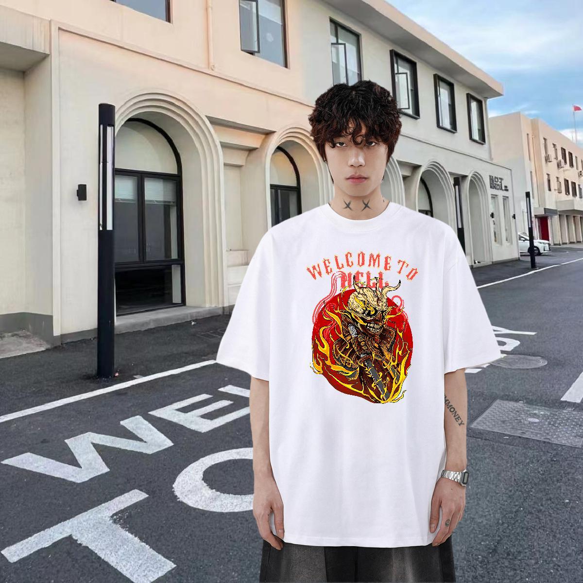 Free Shipping Couples T Shirts 230g Pure Cotton Street wear Hip Hop ET Asian Size Crew Neck 2024 Designer T shirt Clothes