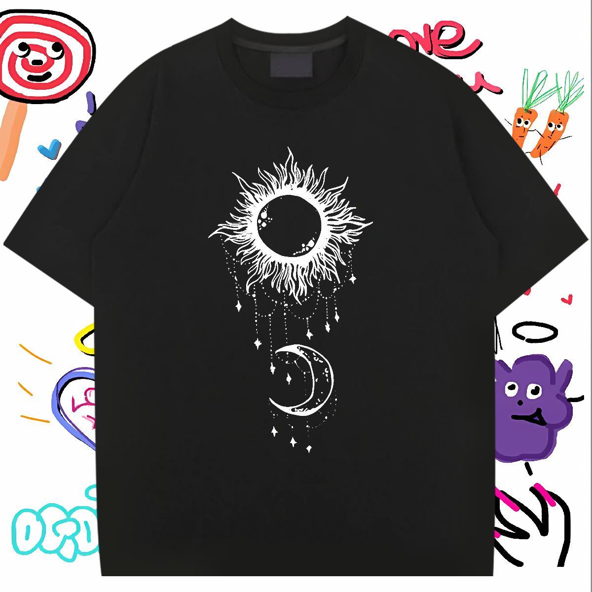 T-Shirts for Men 100% Cotton 230g universe Anime Printing Street Crew Neck Breathable Customized Print Couples T Shirts New Arrival Comfortable Tees