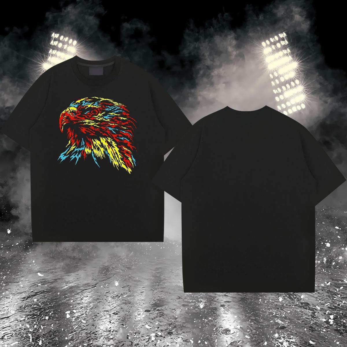 Custom T Shirts Men 230g 100% Cotton eagle Street Casual Clothes O Neck Short Sleeves Unisex Men Tshirts Oversized 3XL 4XL