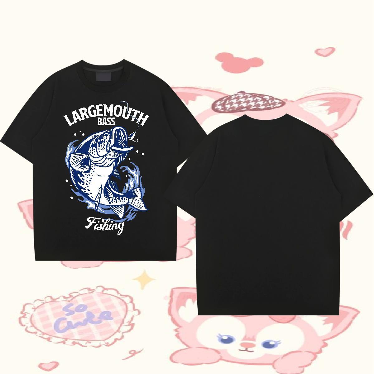 2024 Designer Man T Shirts 100% Cotton 230g fish Anime Printing Street Clothes Round Neck Short Sleeve Classic Men Tshirts Floral Print