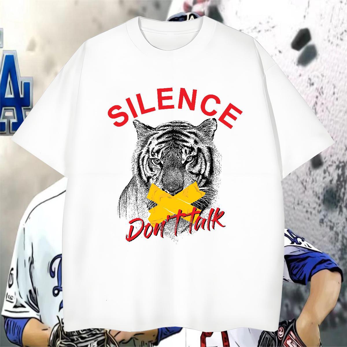 Man T Shirts 230g Cotton tiger Street Casual Breathable Soft Custom Print Plus Size Couples T Shirts Customized TOP Quality Tee Shirt