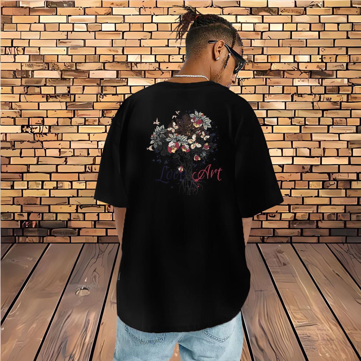 Designer Man T Shirts 230g Pure Cotton tree Beach Clothings Round Neck Short Sleeve Popular Tshirts DIY Anime