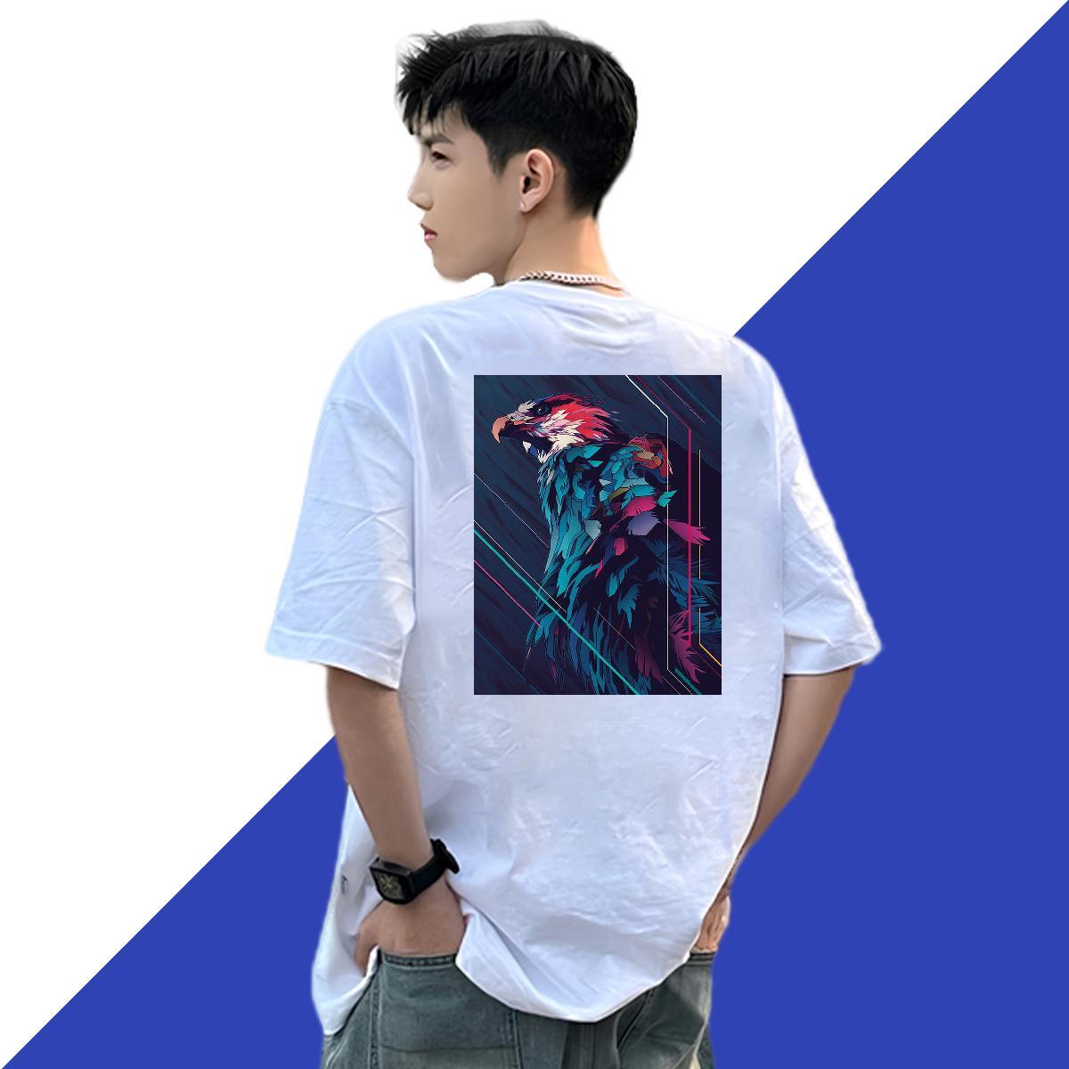 2024 Designer Man T Shirts 230g Pure Cotton eagle Casual Daily Wear Tops Breathable Soft Loose Fit Tshirt for Man Woman Skull