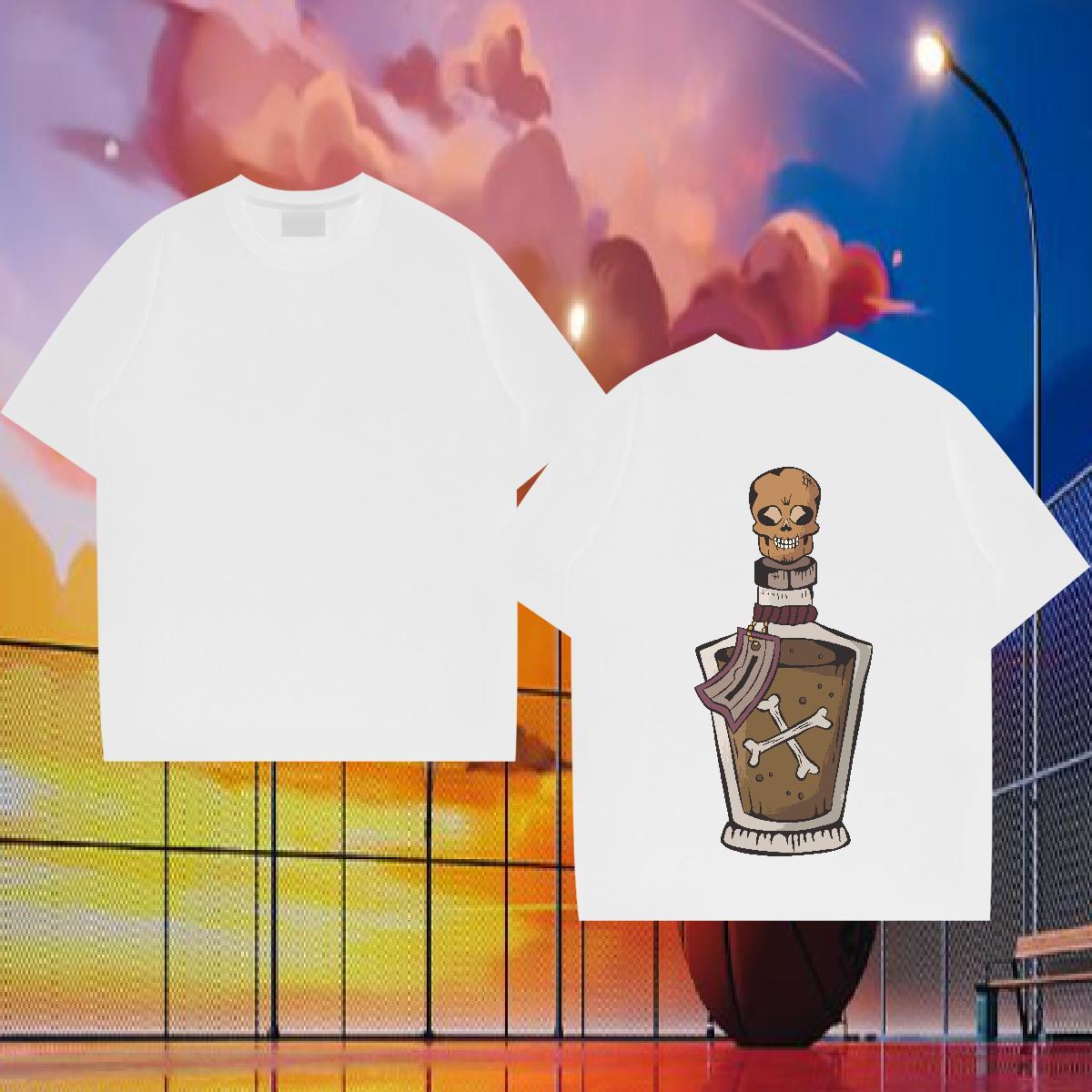 Free Shipping Man T Shirts 100% Cotton 230g bottle Sports Casual Clothings Round Neck Short Sleeve Cool Mens Tshirts Oversized 3XL 4XL