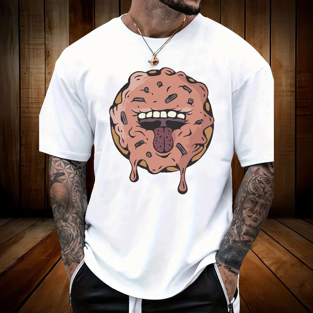Brand T-Shirts 230g Cotton monster Daily Outfit Tees Shirts Round Neck Short Sleeve Loose Fit Men Tees Custom Anime