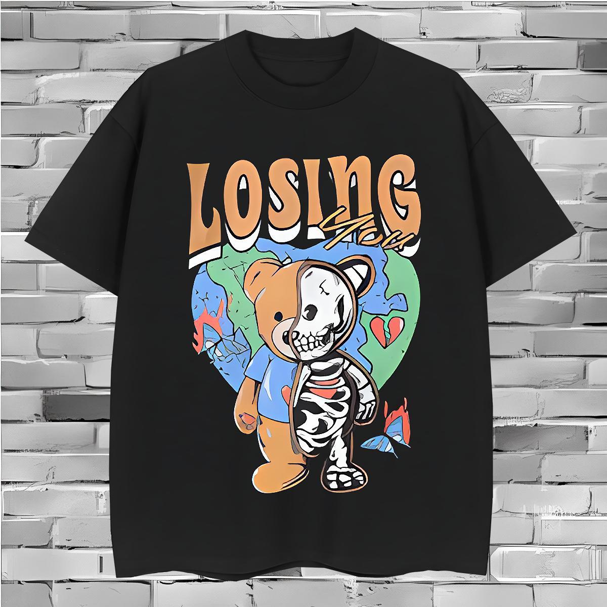 Designer Men Tshirts 230g Cotton bear T Shirts Men Spring Summer Breathable Short Sleeve Oversized 4XL 2024 Tee Shirt