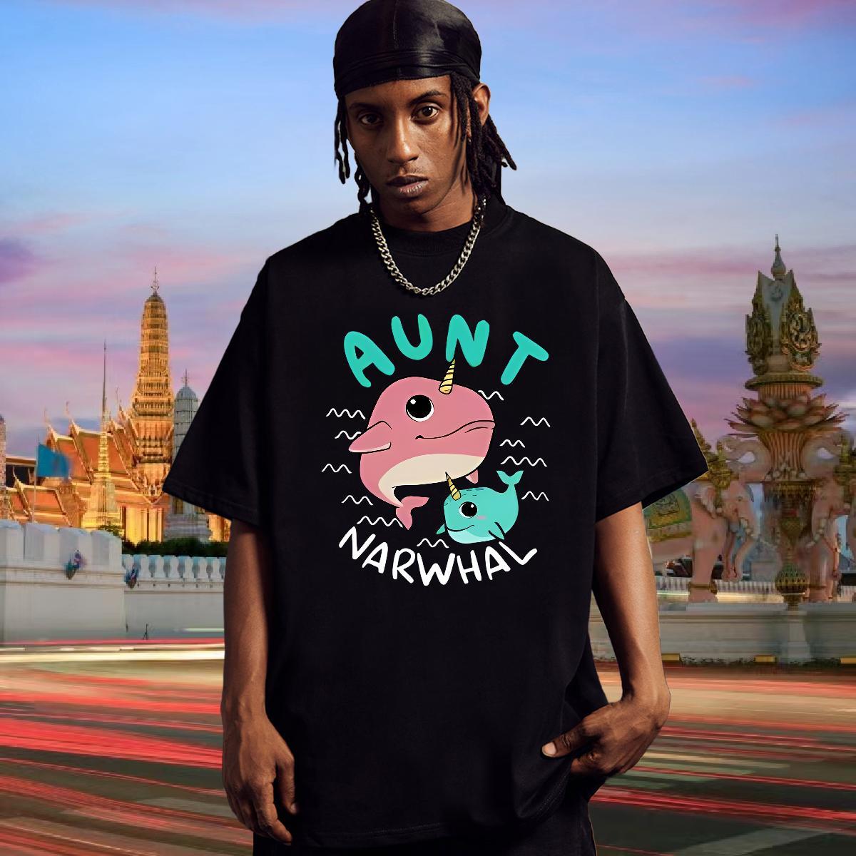 T Shirts Men 230g Cotton Home Outdoor Breathable Crew Neck Custom Cartoon Tshirt for Man Woman 2024 New Loose Clothings