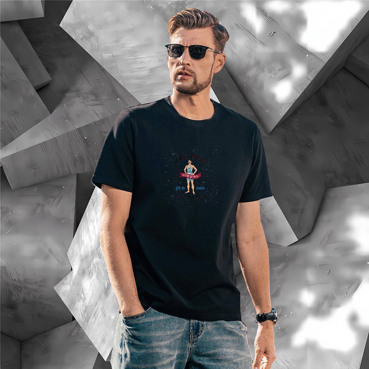 T Shirts Men 230g 100% Cotton person Sport Breathable Short Sleeve Floral Print Tshirts New Unisex Tees