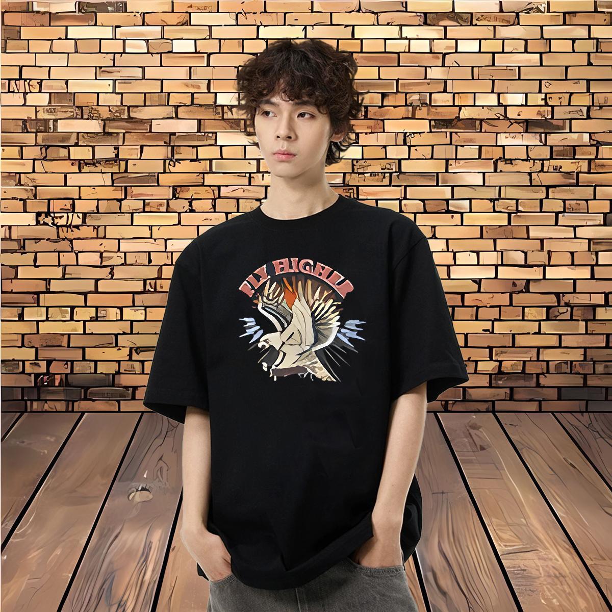 Designer T Shirt For Man 230g Pure Cotton cool Daily Wear Tops Tees O Neck Short Sleeves Free Shipping Men Tshirts Asian Size