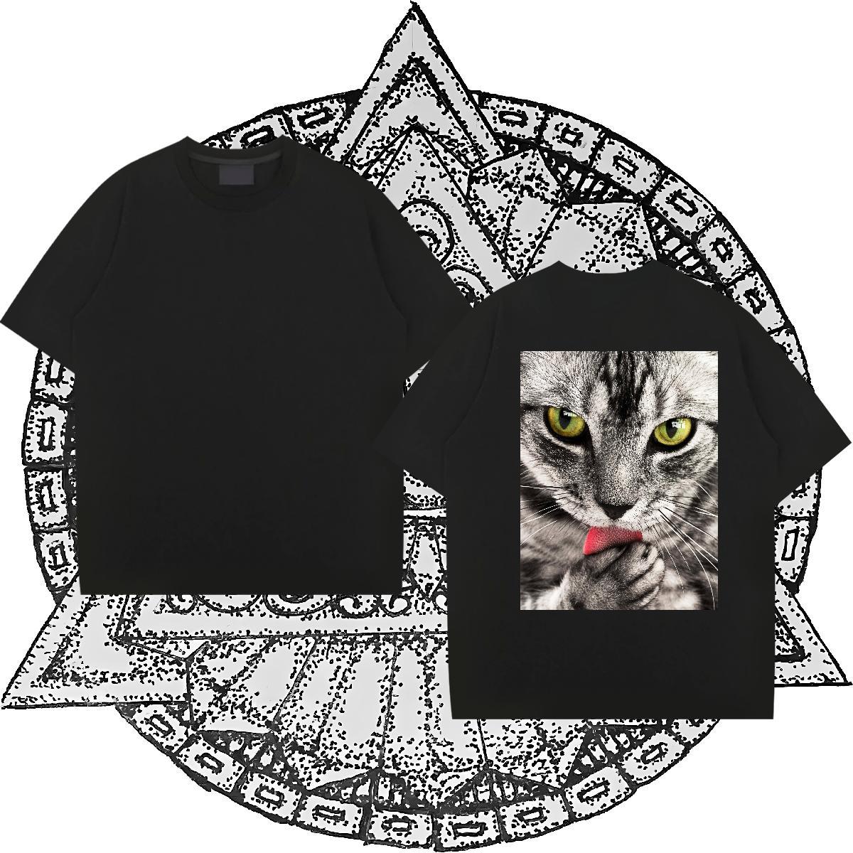 DIY Customized Men T Shirts 100% Cotton 230g cat Street Tshirts O Neck Short Sleeves Brand Couples T Shirts Custom Print Plus Size