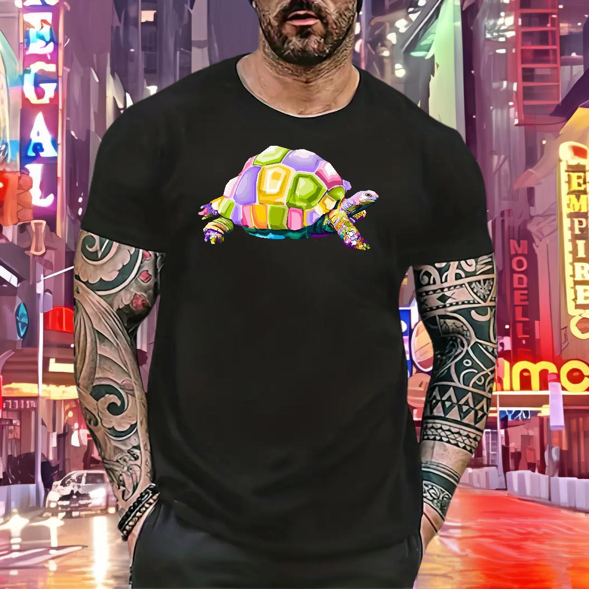 Classic Mens T Shirts 230g Cotton tortoise Daily Outfit Tees Breathable Soft Comfortable Men Clothes T-Shirt Oversized 3XL 4XL