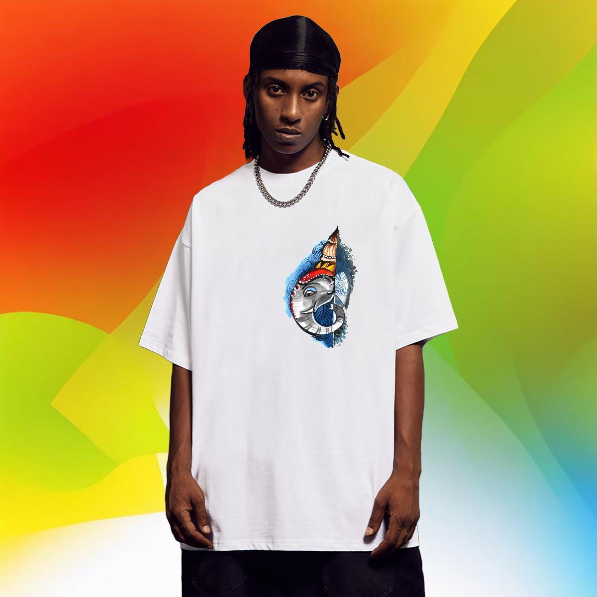 Unisex Tshirt for Man Woman 230g Cotton Hip Hop Street Elephant Oversized Crew Neck Fashion Design T-Shirts Top Tees