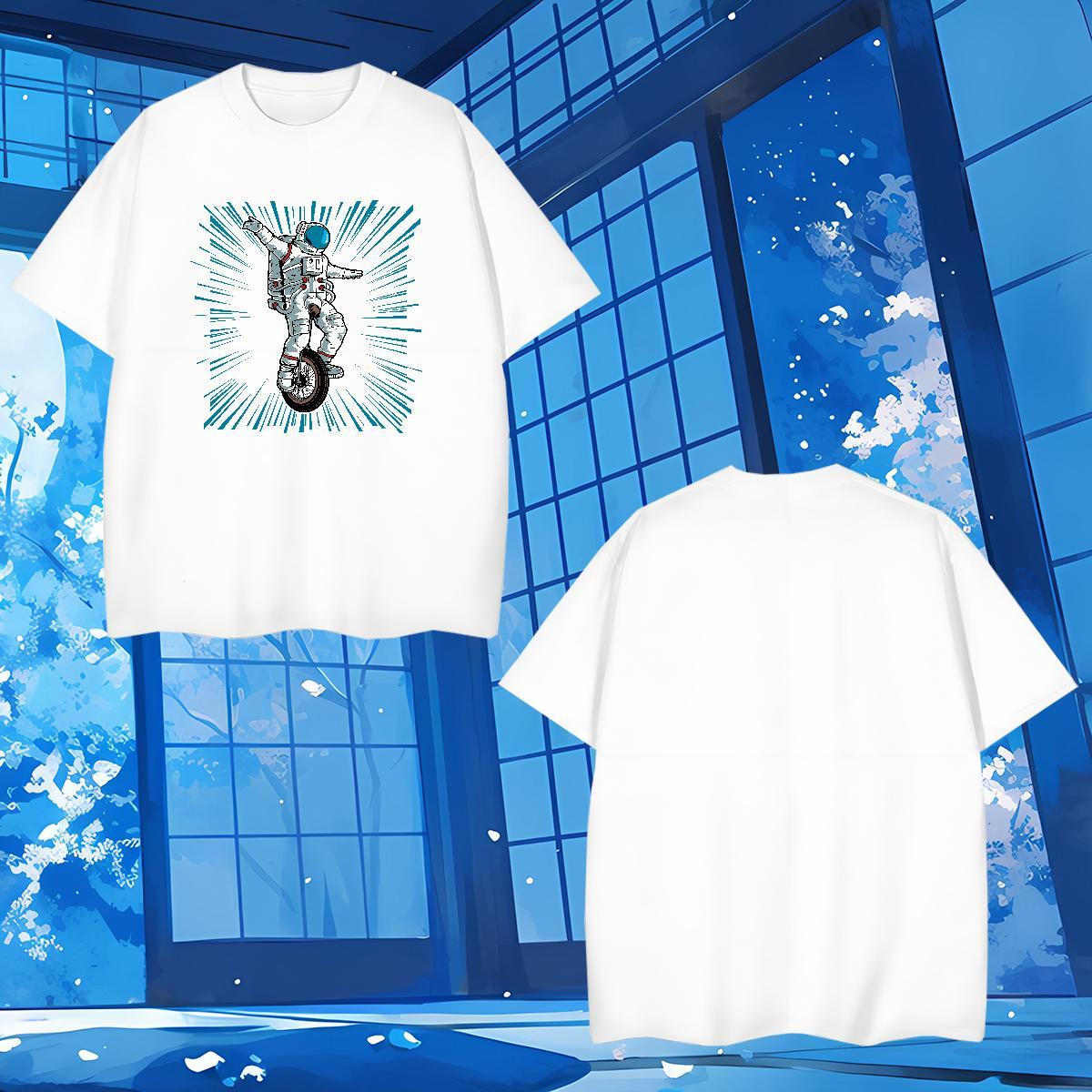 Mens T Shirts 100% Cotton 230g cosmonaut Street wear Hip Hop Crew Neck Oversized 3XL 4XL Mens Tshirts Designer Classic Tops Shirt