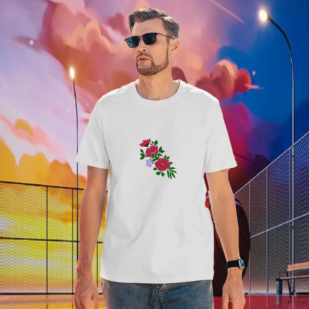 2024 Summer T-Shirts 230g Cotton painting High Street Hip Hop Tees Round Neck Short Sleeve Comfortable Mens Tshirts Custom Printing