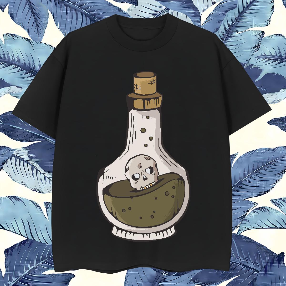 Fashion Casual T-Shirts 100% Cotton 230g bottle Anime Printing Street Tops Shirt Breathable Crew Neck Cool Design Mens Tshirts Floral Print