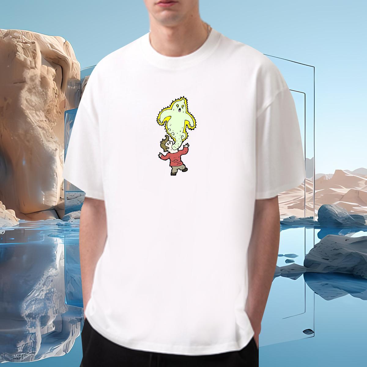 T-Shirts 230g Pure Cotton painting High Street Hip Hop Crew Neck Breathable Custom Printing Tshirt for Man Woman Customized Unisex Tee Shirt