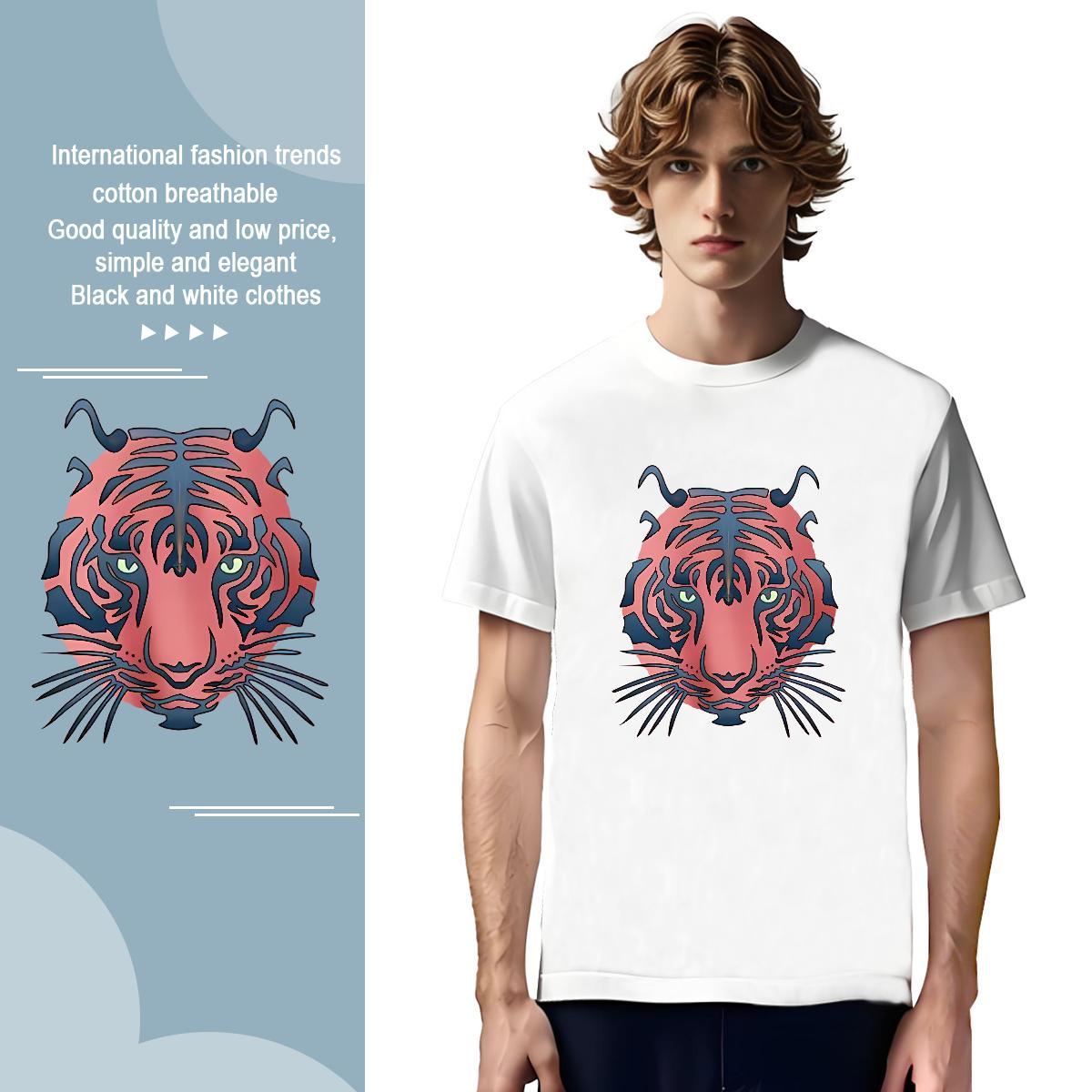 Man T Shirts 230g 100% Cotton Anime Printing Street Pure Cotton Customized Tshirts Classic Casual Soft Tops