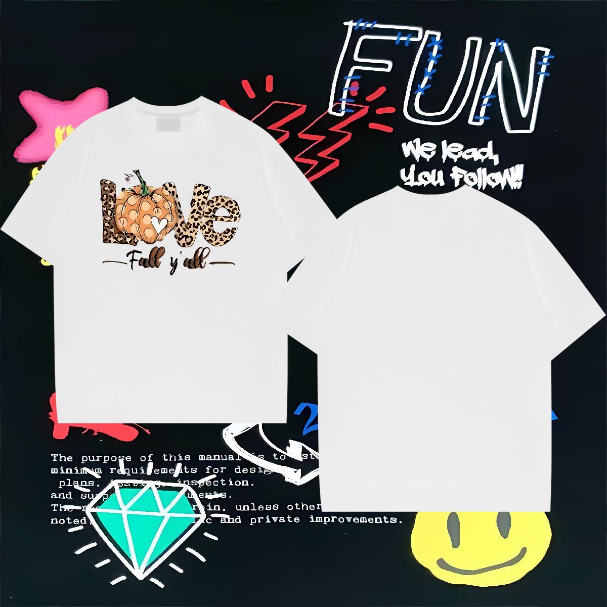 Man T Shirts 230g Pure Cotton halloween High Street Hip Hop Breathable Crew Neck Graphic Men Clothes T-Shirt Classic Cool Tops Shirt