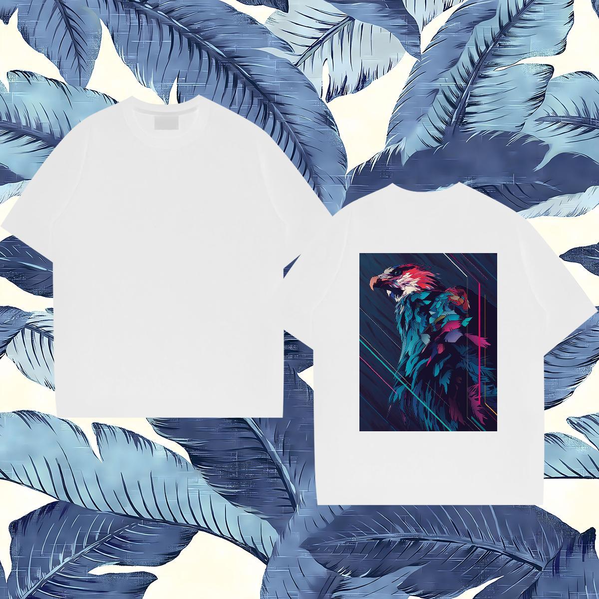 Wholesale T-Shirts for Men 230g 100% Cotton cool Casual Daily Wear Tee Shirt Breathable Short Sleeve Comfortable Tshirts Cartoon Print