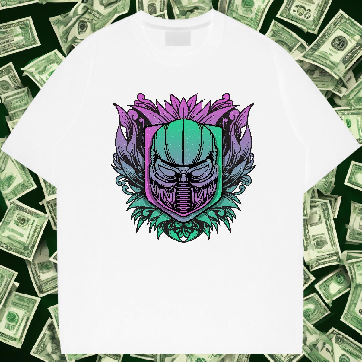 Loose Men Clothes T-Shirt 230g Cotton Summer Casual ET Graphic O-Neck Short Sleeve Wholesale T-Shirts for Men Tops Tees