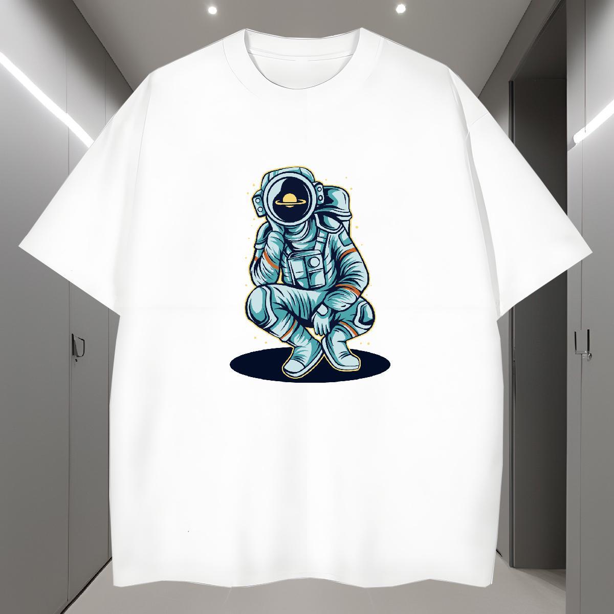 Mens T Shirts 230g Cotton universe Hip Hop Breathable Crew Neck Oversized Tshirts New Arrival Unisex Tops