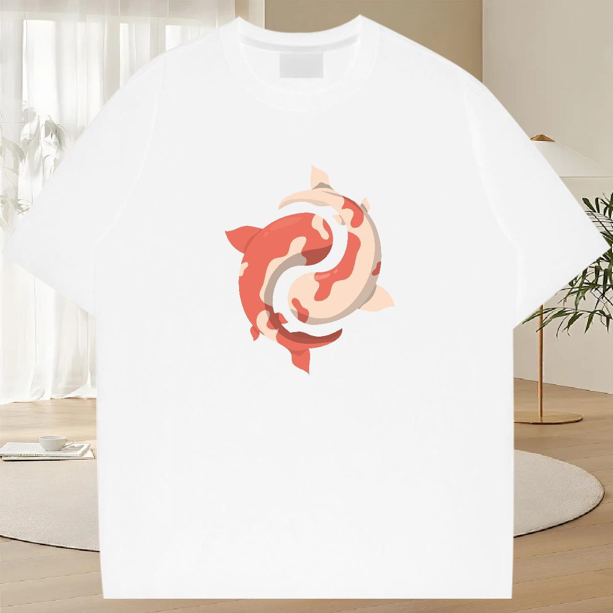 Wholesale Tshirt for Man Woman 230g 100% Cotton Sports Casual fish Black Oversized Short Sleeve Soft DIY Customized T-Shirts for Men Tshirts