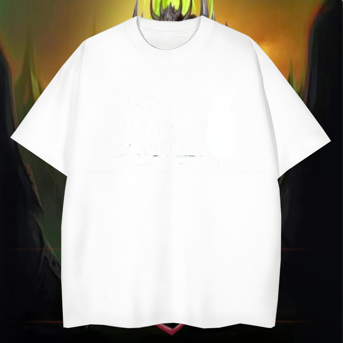 Classic Casual Men T Shirts 230g 100% Cotton cat Street Tees Shirts Pure Cotton High Quality Couples T Shirts Custom Printing