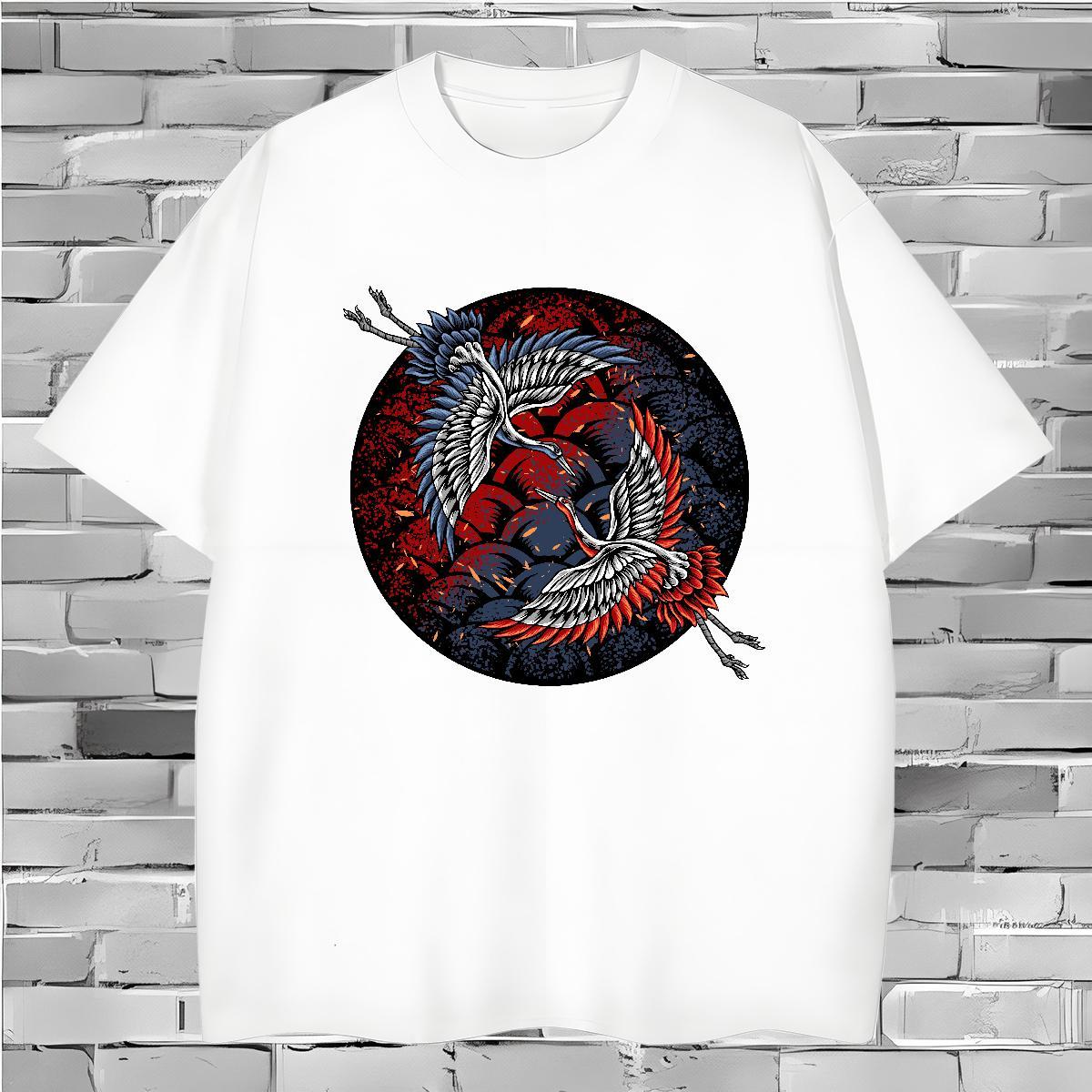 Mens T Shirts 230g Cotton eagle Casual Beach Breathable Short Sleeve Oversized 3XL 4XL Tshirts DIY Wholesale Clothes