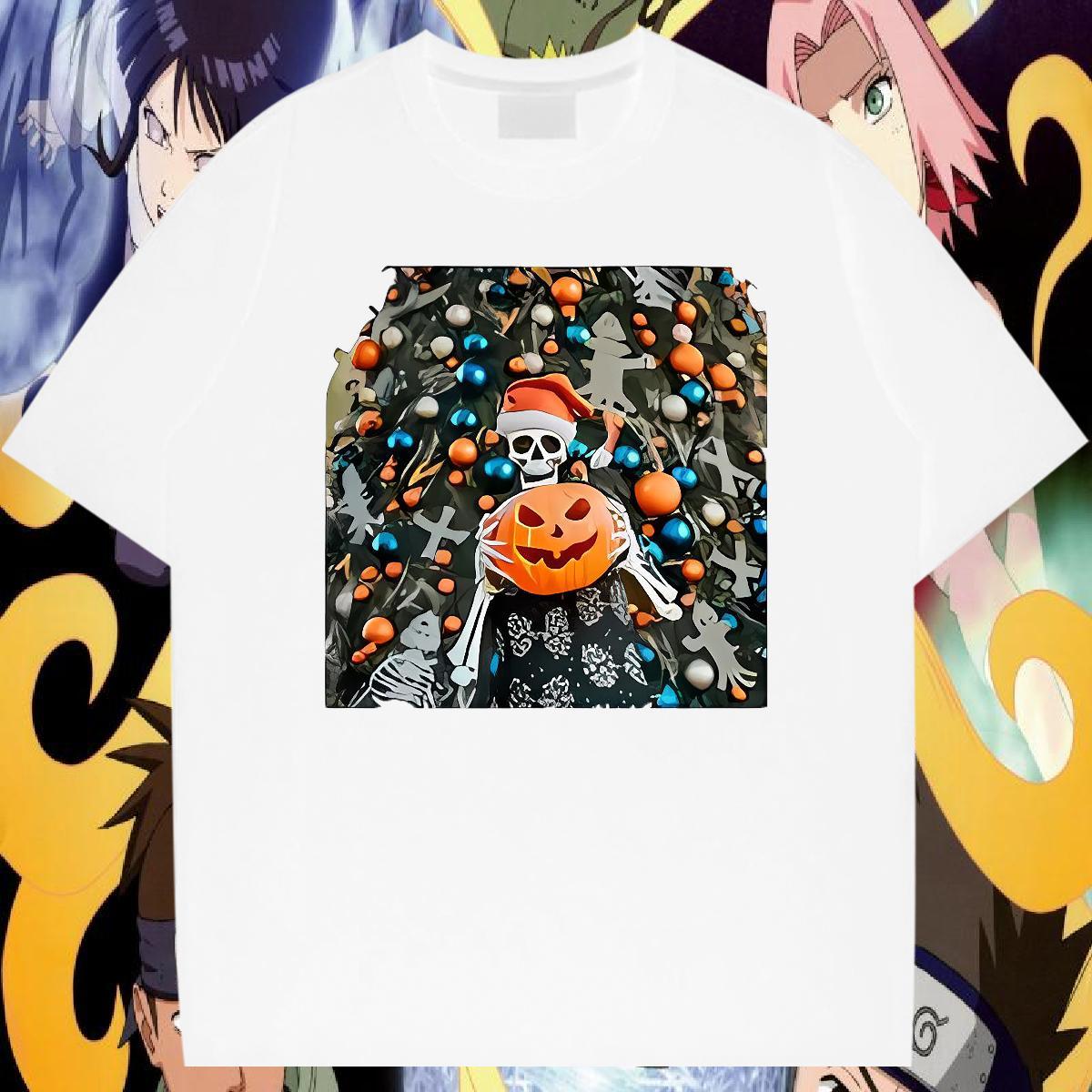 2024 DIY Mens T Shirts 230g 100% Cotton halloween Street wear Hip Hop Tee Shirt O Neck Short Sleeves Brand Men Tshirts Custom Print Plus Size