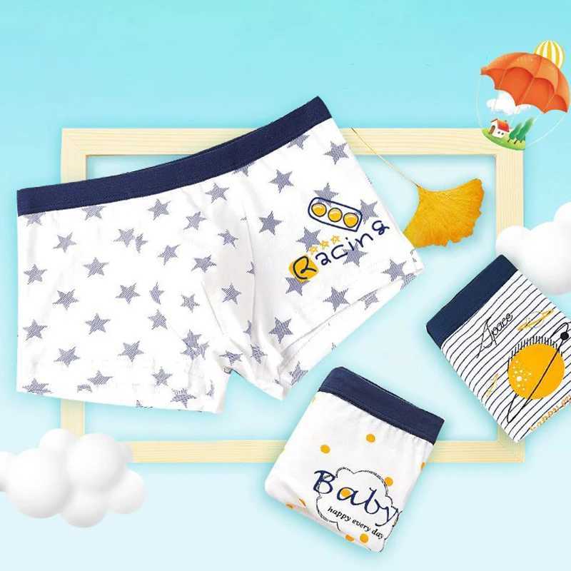3/4 pieces/set of childrens underwear boys underwear cotton printed breathable childrens shorts boys underwear 2-15YW240715