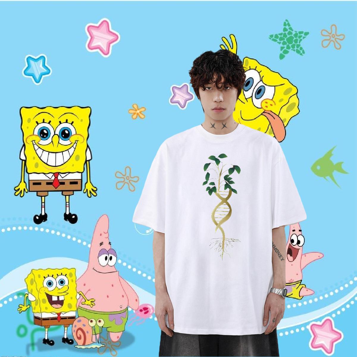 2024 T Shirt For Man 230g Pure Cotton tree Beach Tops Breathable Short Sleeve Designer Men Tshirts Anime Print