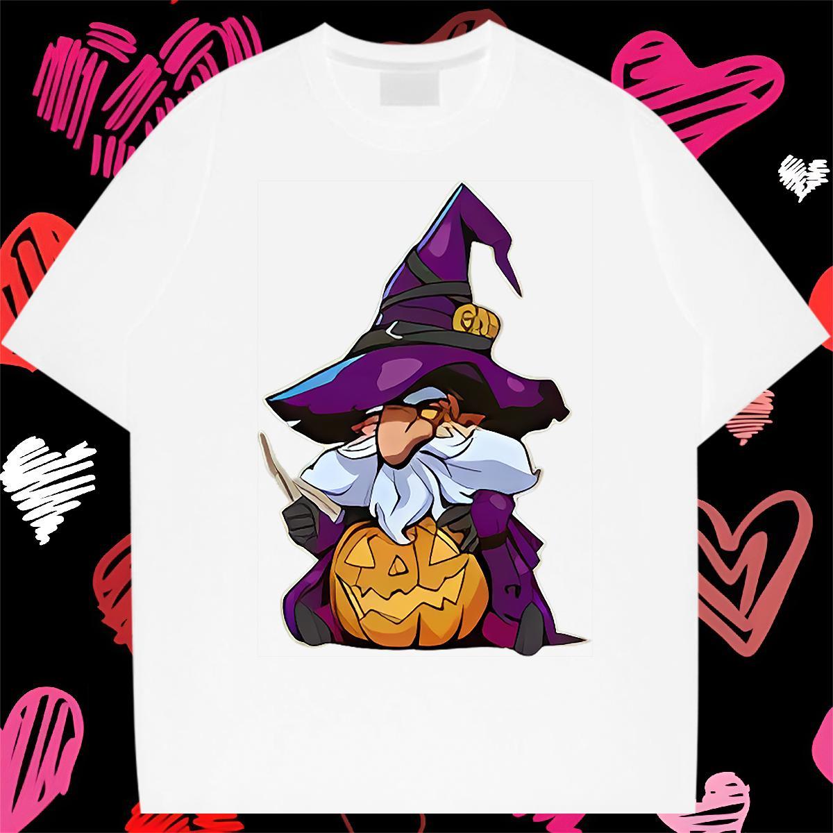 Fashion New Mens T Shirts 230g Cotton halloween Street wear Hip Hop Tshirts O Neck Short Sleeves Loose Men Tshirts Custom Print Plus Size