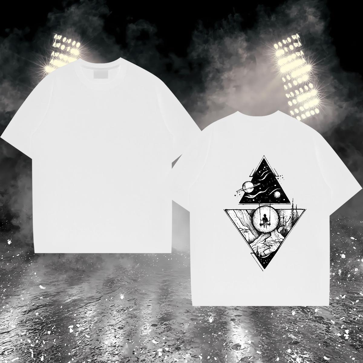 Casual New T-Shirts eye of the devil Polos 230g Pure Cotton Casual Daily Wear Cool Design DIY Printed Breathable Soft Men Tshirts