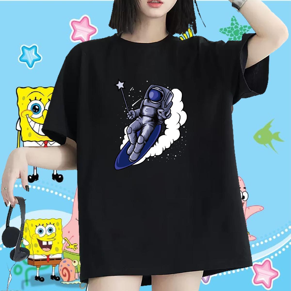 Soft Woman Tshirt 230g 100% Cotton universe Street Casual T-Shirts O Neck Short Sleeves DIY Printed Clothes Shirt