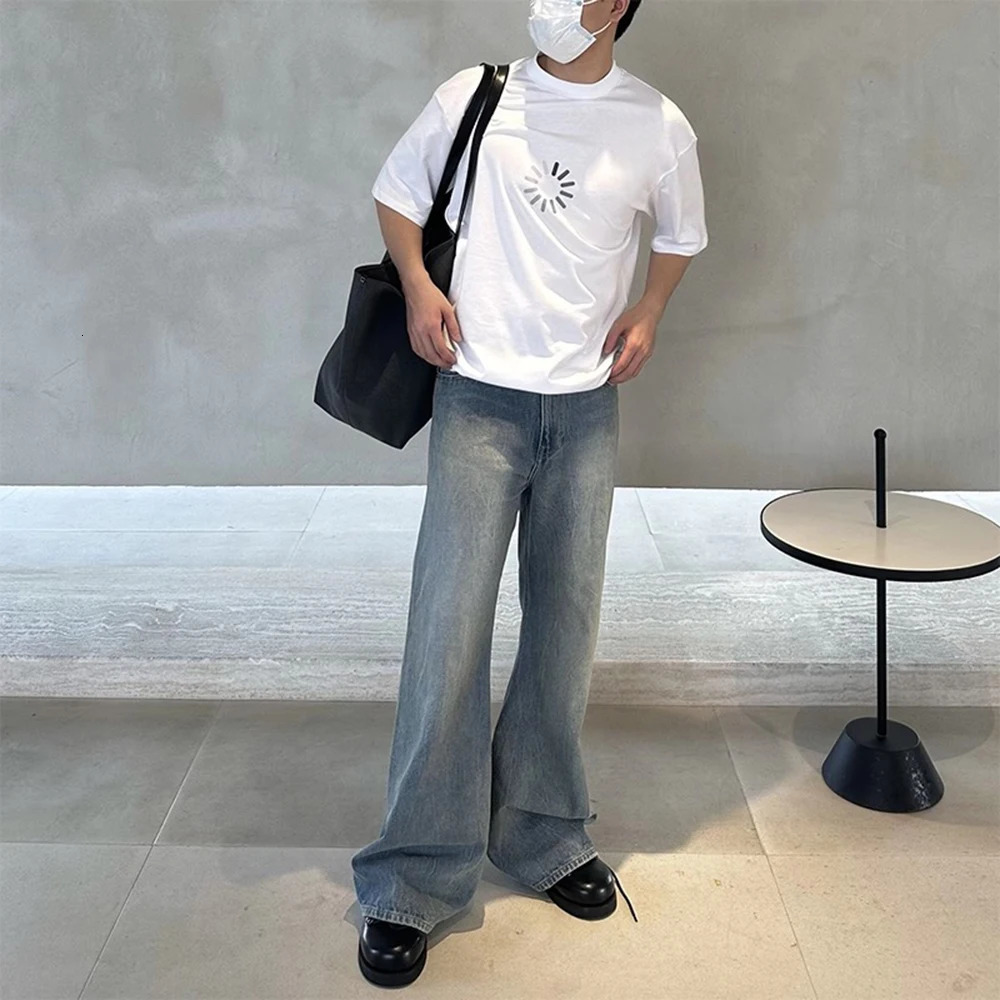 Hip Hop Branch Pattern Washed Jeans Unisex Straight Baggy Y2K Denim Trousers Vintage Blue Loose Casual Cargo Pants Oversized 240816