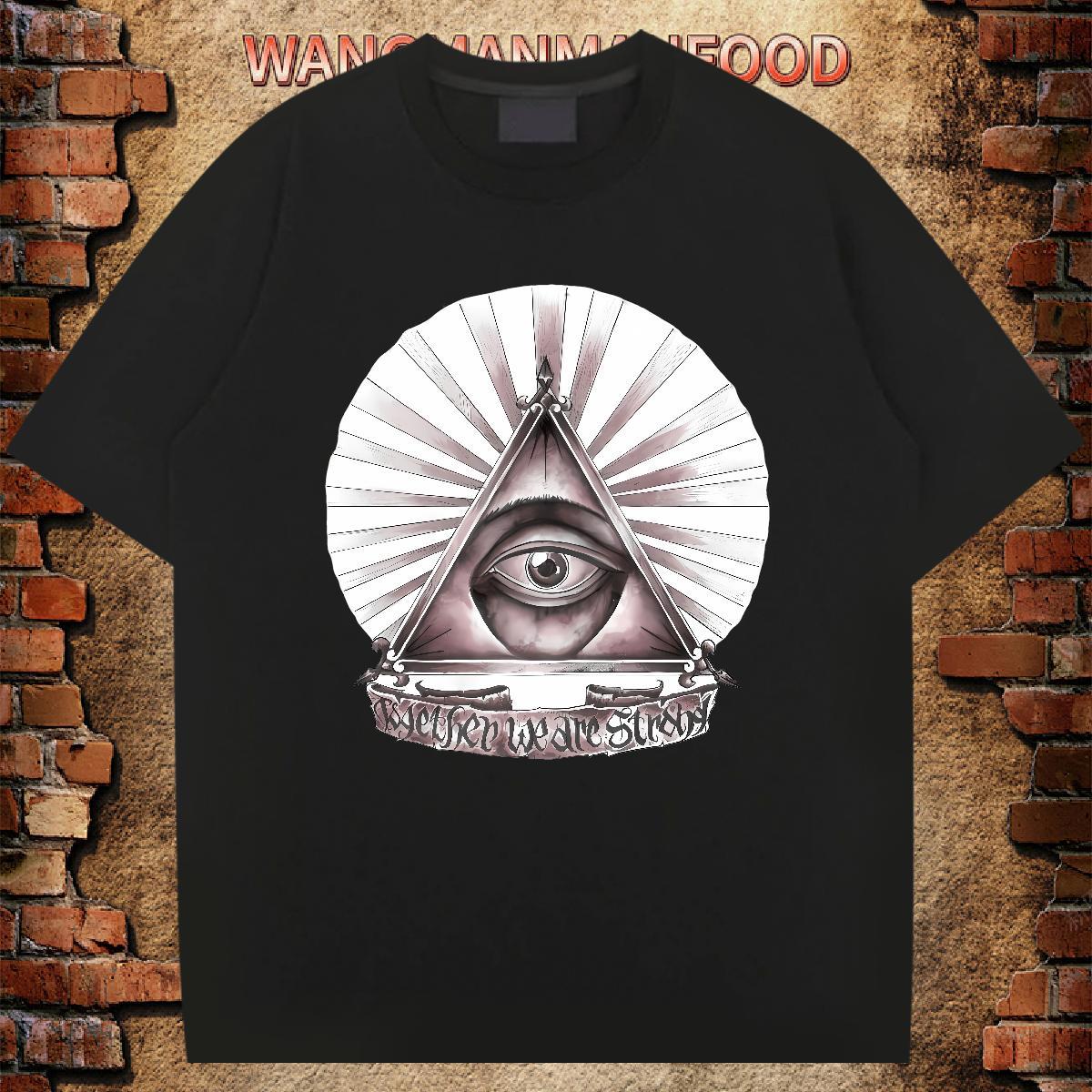 Designer Fashion T shirt eye of the devil Tee Shirt 230g 100% Cotton Summer Casual Free Shipping Custom Printing Crew Neck Breathable Tshirts