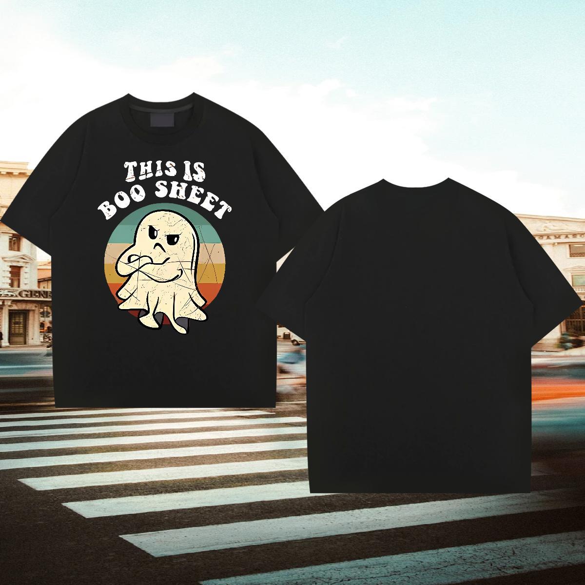 Fashion T-Shirts for Men 230g 100% Cotton halloween Daily Outfit Top Tees O-Neck Short Sleeve Wholesale Couples T Shirts Custom Print Oversized