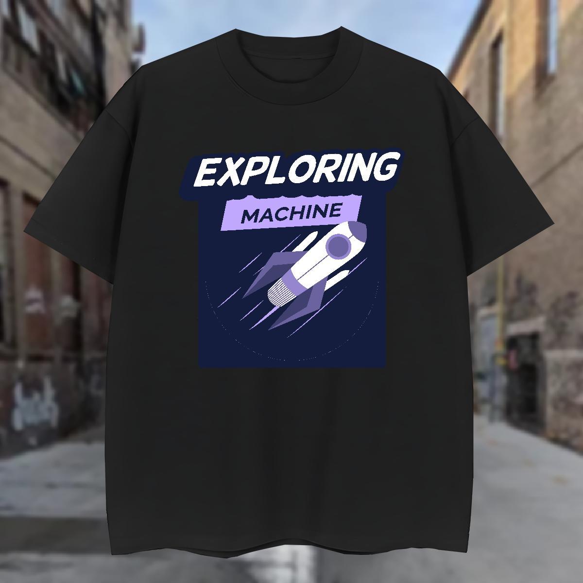 T Shirts Men 230g Cotton planet High Street Hip Hop Crew Neck Skull Men Tshirts Customized Brand Tops Shirt