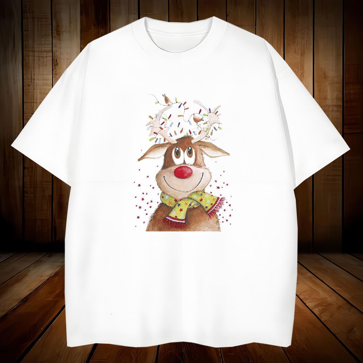 Man T Shirts 100% Cotton 230g Christmas Beach Breathable Crew Neck DIY Men Clothes T-Shirt New Arrival Wholesale Tee Shirt