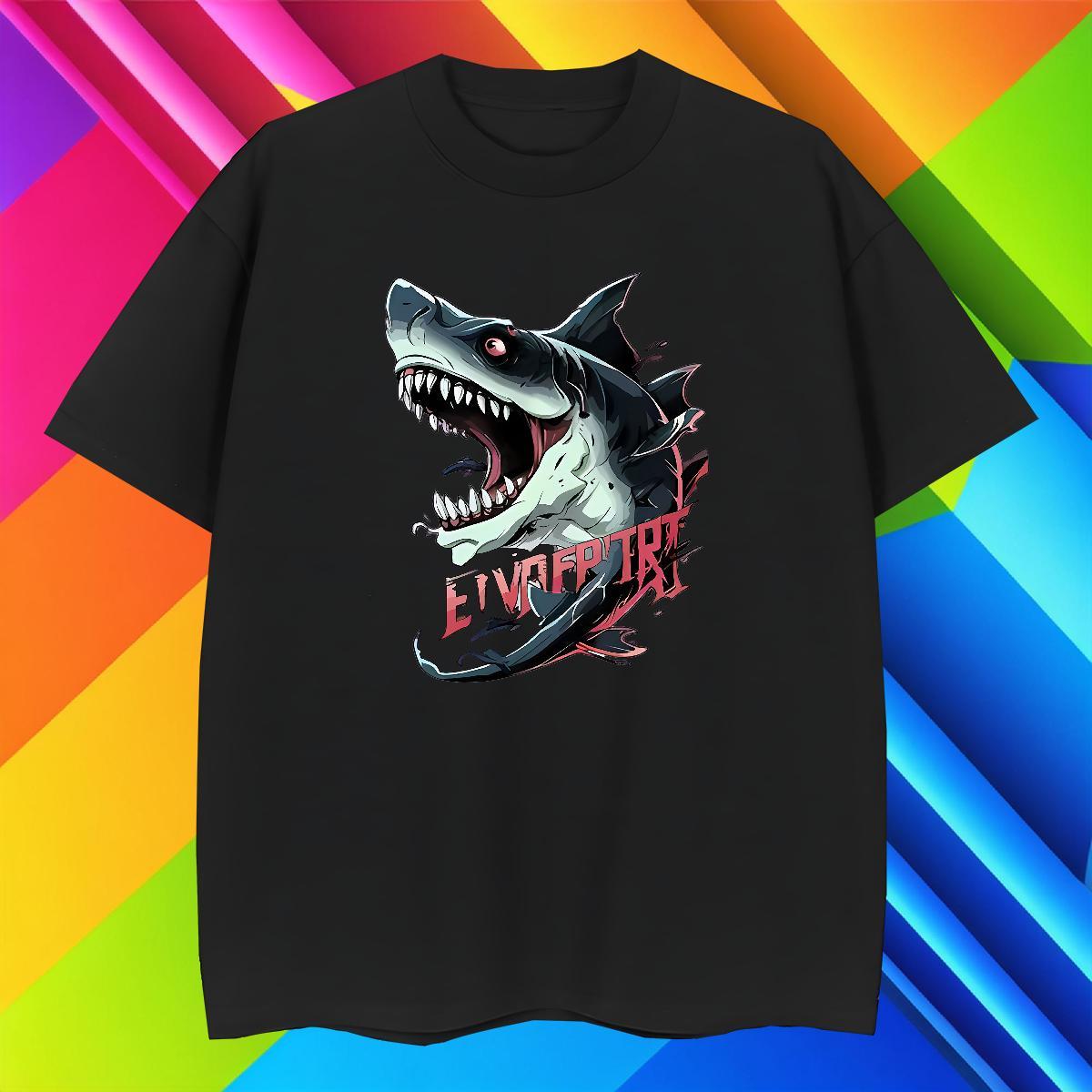 Brand Men Tshirts 230g Cotton Hip Hop shark Custom Print Oversized Short Sleeve Soft 2024 Designer T shirt Tees