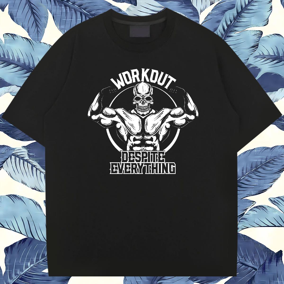 Fashion New Man T Shirts skull Tees Shirts 230g Pure Cotton Casual Brand Custom Anime Breathable Short Sleeve Men Tshirts