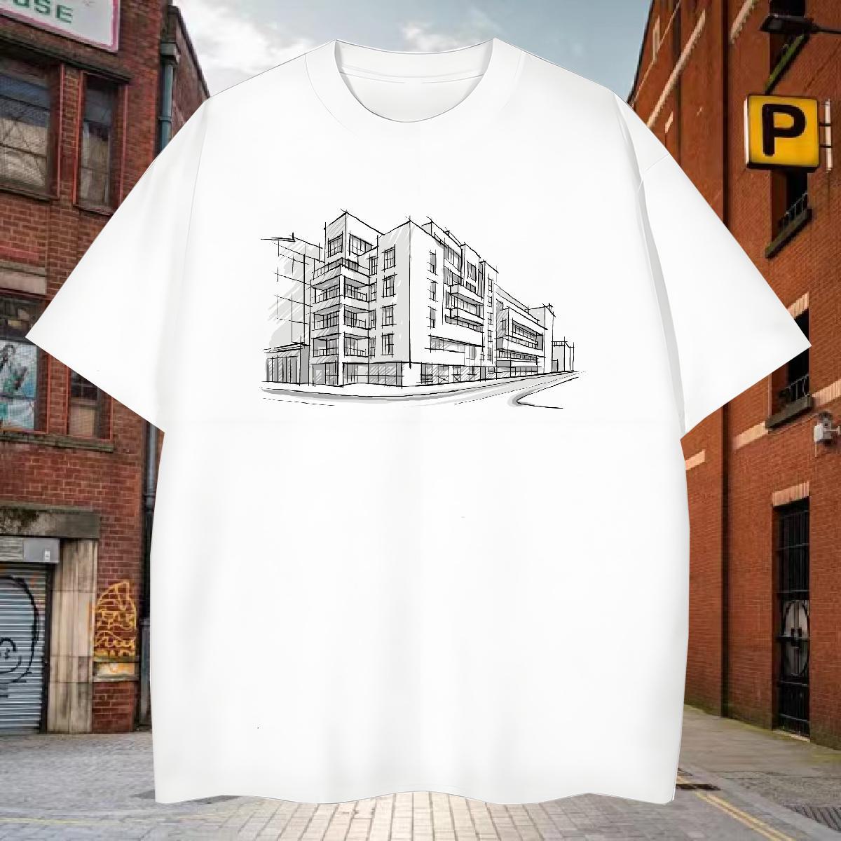 Cool Men Tees 100% Cotton 230g House T Shirt For Man Hip Hop Breathable Short Sleeve Custom Cartoon DIY Polos