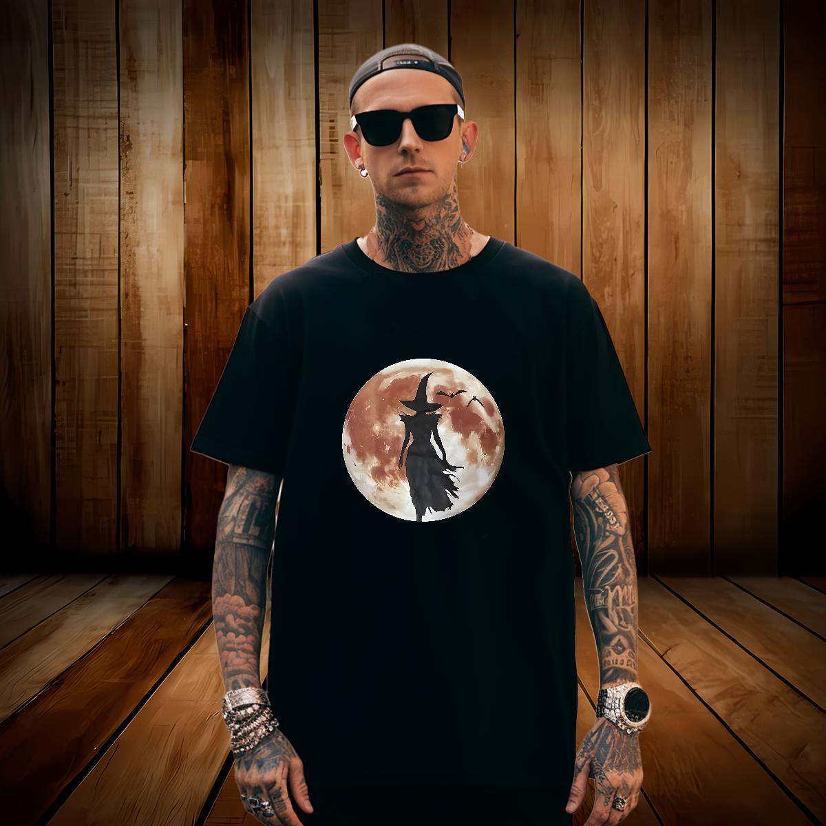 T-Shirts 230g Cotton witch Casual Breathable Graphic Men Clothes T-Shirt Fashion Designer Loose Fit Tops Shirt