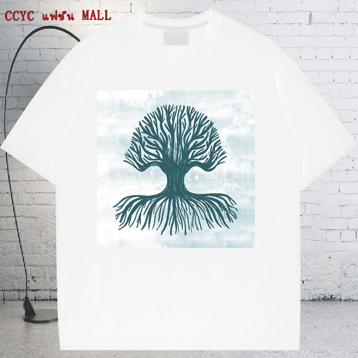 Female Womens T Shirts Breathable Short Sleeve Lady T shirt Custom Cartoon tree Outdoor 230g 100% Cotton 2024 Designer Tees