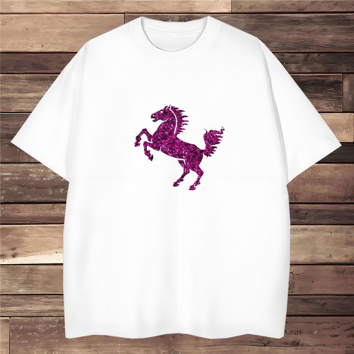 T-Shirts for Men 230g Cotton horse Hip Hop Breathable Short Sleeve DIY Printed Mens Tshirts Designer High Quality Polos