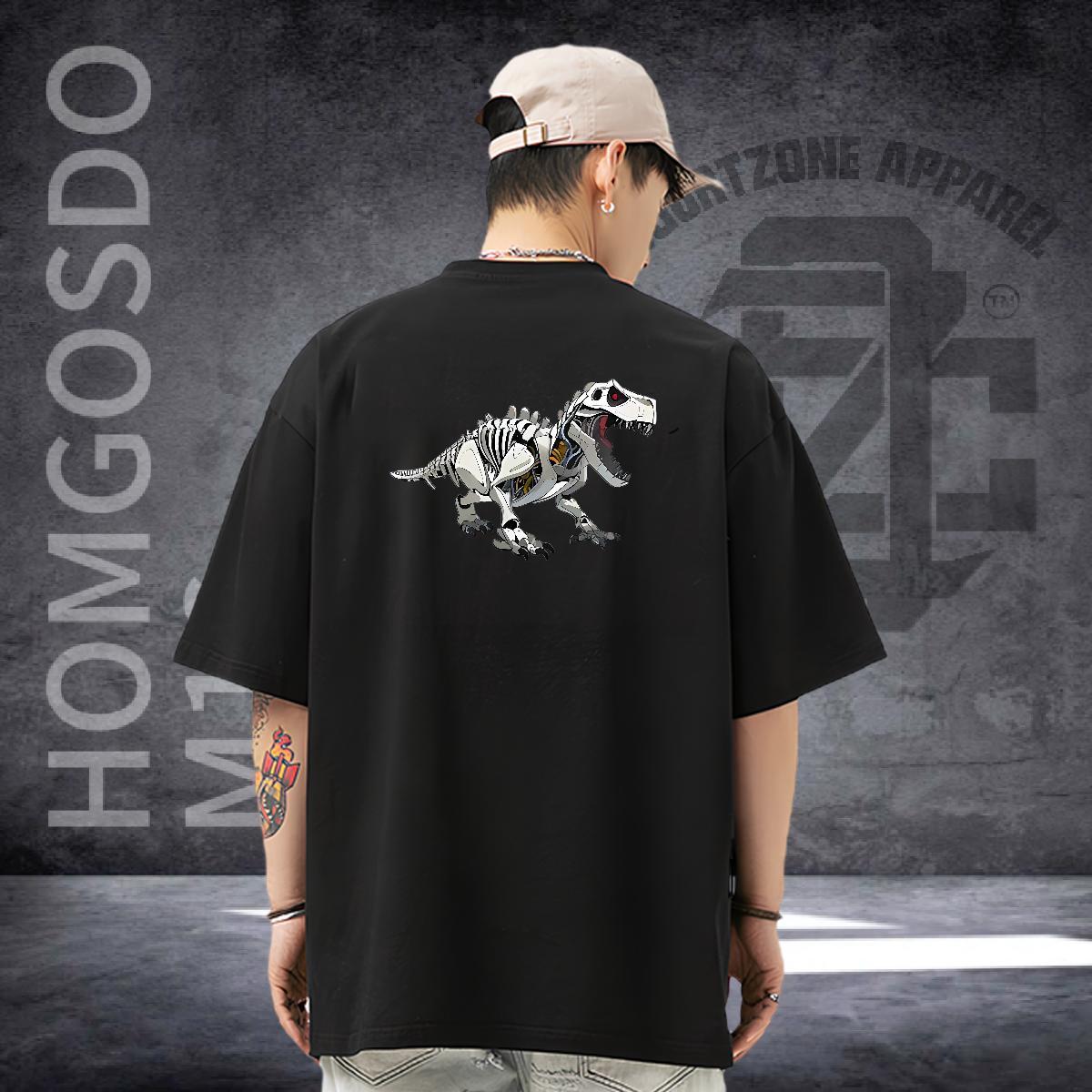 Designer Fashion T Shirts Men 100% Cotton 230g dinosaur Daily Outfit Tops Crew Neck High Quality Tshirt for Man Woman Custom Print Oversized