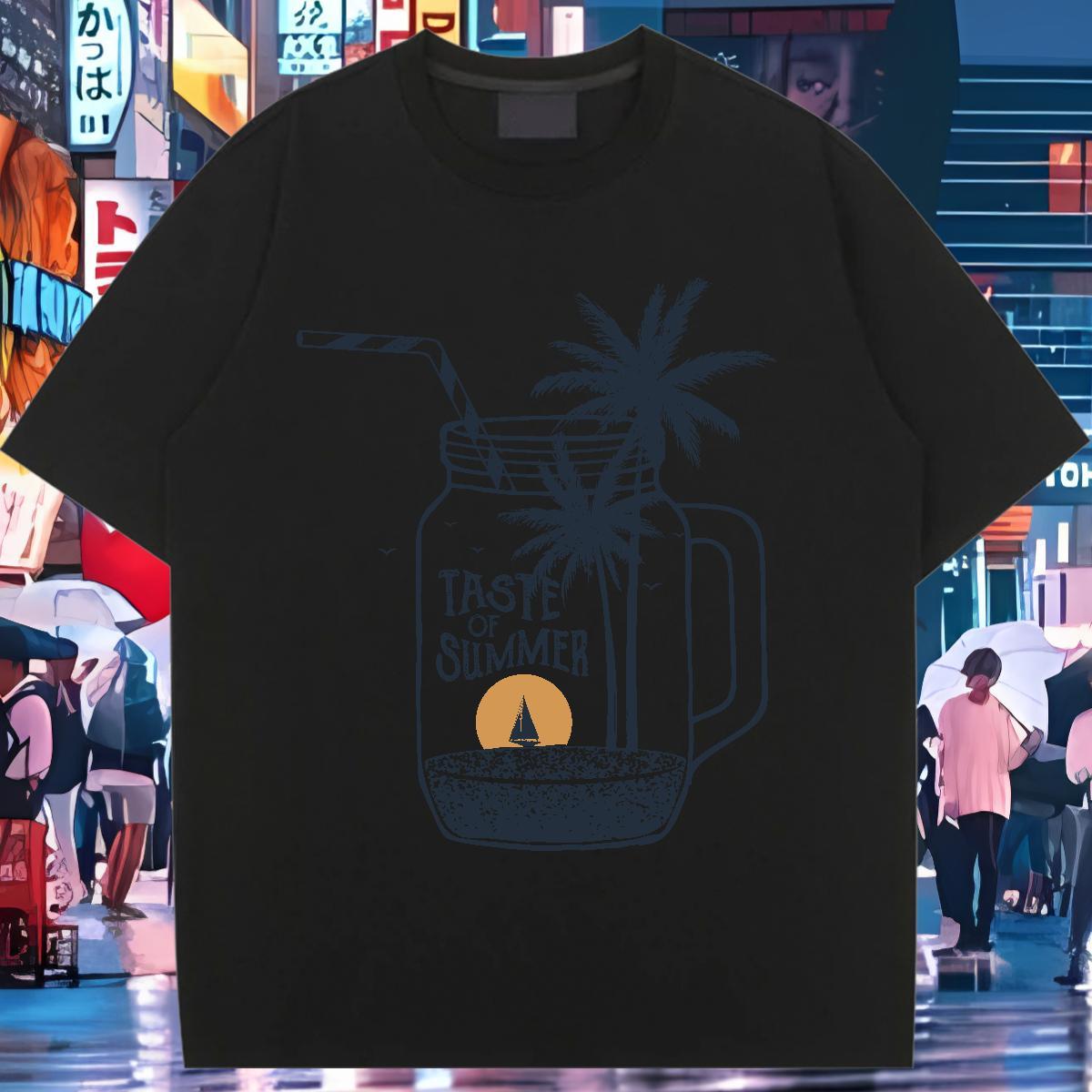 Popular T Shirt For Woman Crew Neck Unisex Tshirts Custom Printing sea Spring Summer 100% Cotton 230g 2024 Top Shirts