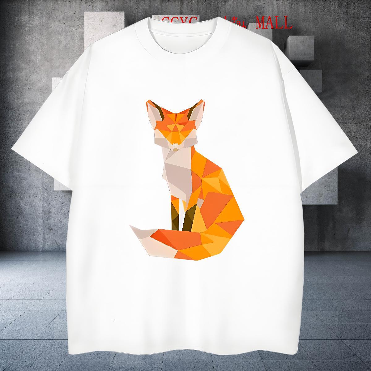 Cool Men Tshirts 230g Pure Cotton Sports Casual fox Oversized 4XL Breathable Soft 2024 DIY T Shirts Men Tees Shirts